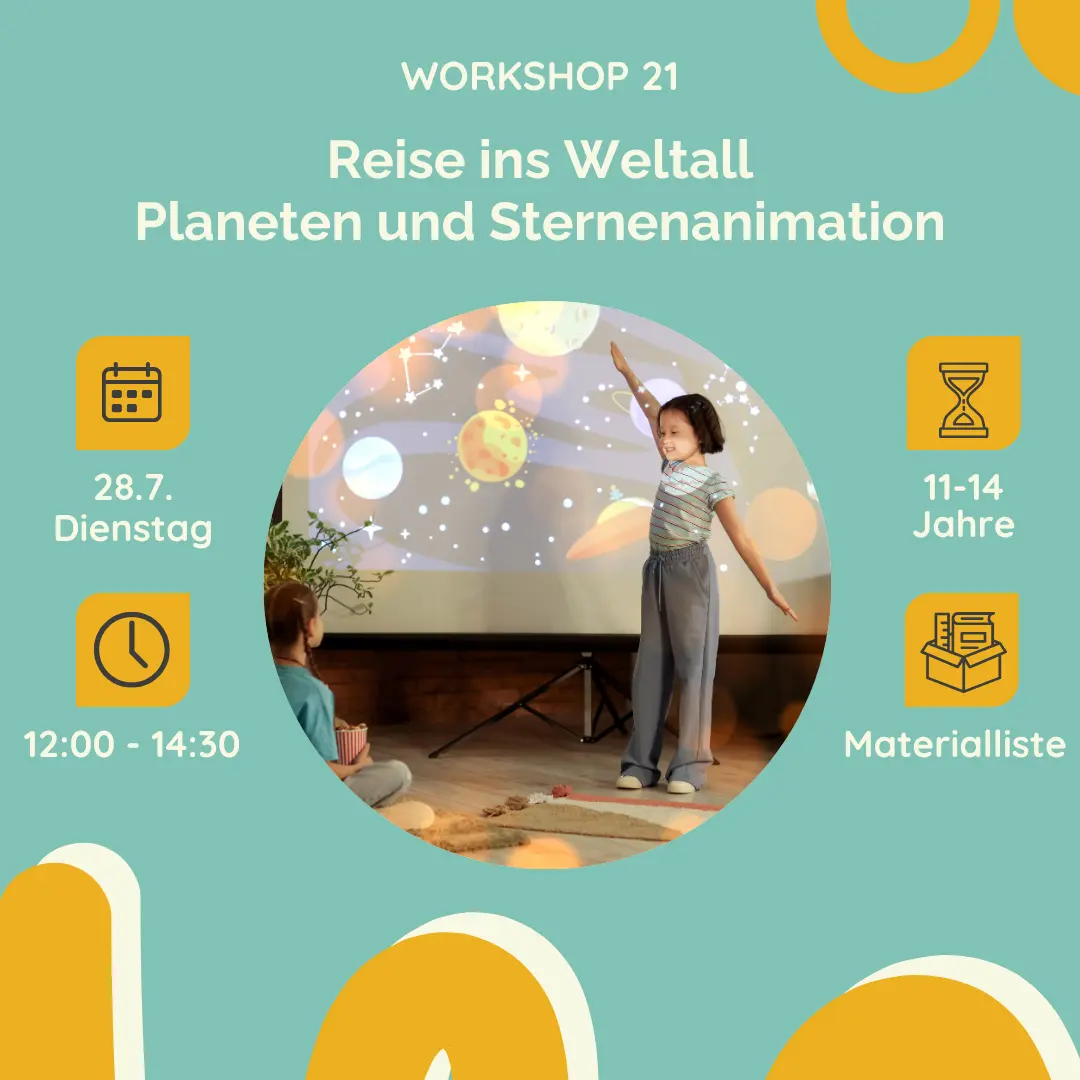 Reise ins Weltall - Planeten und Sternenanimation